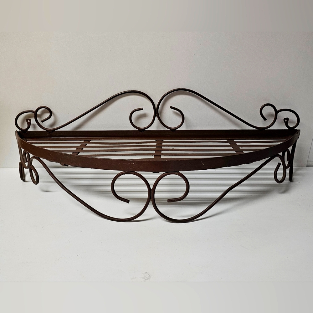 Vintage Cast Iron Decorative Shelf 24"x 8"x 7.5" Heavy-duty
